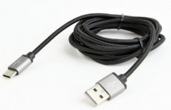 CCB-mUSB2B-AMCM-6 Gembird Cotton braided Type-C USB cable with metal connectors, 1.8 m, black A FO - Img 4