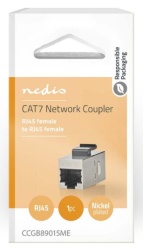 Nedis ccgb89015me cat6a / cat7, shielded, rj45 female, straight, metal 1kom-1