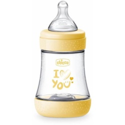 Chicco p5 plastična flašica,150ml,silikonska žuta,uni. ( A075866 )