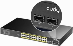 Cudy GS1026PS2 24-Port Gigabit PoE+ Switch with 2 Uplink Gigabit Ports and 2 Gigabit SFP Slots 300W-1