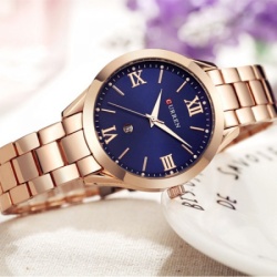 Curren 9007 rose gold - blue ženski sat sa metalnom narukvicom