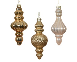 Dekordom dekoracija - hanging ornament glass 13cm 122461 - gold - kmg ( 045660 )