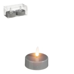 Dekordom novogodišnja dekoracija - led candle set 2pcs 1145634 - grey - edl ( 041439 )-1