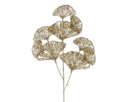 Dekordom novogodišnji cvet - glitter gingko leaf 25cm 515426 - gold - kmg ( 041136 )-1