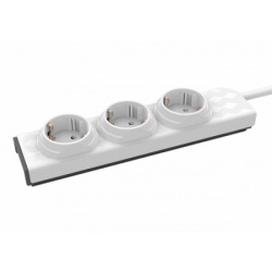Designnest Modularni produžni kabl sa tri utičnice i prekidačem, beli ( 10357/psmdde )