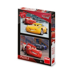 Dino cars 3: trkači, puzzle set 2x77 delova ( 11014 )