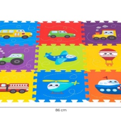 Ecotoys Podloga za igru puzzle vehicles 9 elemenata 86x86cm iplay ( 0392 )-4