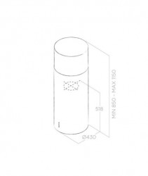 Elica aspirator tube pro island bl mat /a/43 - Img 2