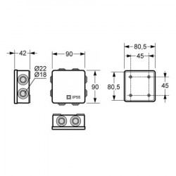 Famatel razvodna kutija nadžbuk 80x80, vodonepropusna, IP55 - 3002-RKN/80x80 - Img 2