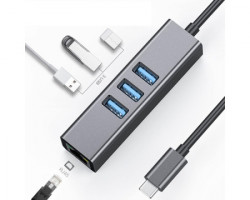 FastAsia adapter-konvertor tipC na 3xUSB 3.0+RJ45 meta - Img 2