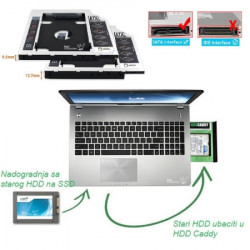 Fioka za hard disk za laptop 9.5MM ( 105351 ) - Img 2