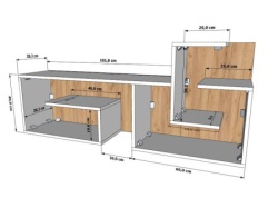 Futrix Tv komoda Evi 2 Zlatni hrast ( 30651 ) -2