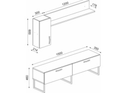 Futrix Tv komoda Premium belo metalne noge ( 34975 ) -2