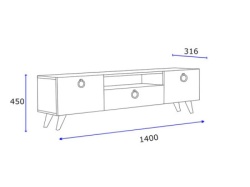 Futrix Tv komoda Skandinavija safir hrast - belo ( 34637 ) -2