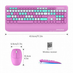Geezer WL retro set tastatura i miš u pink boji ( SMK-679395AGPK ) - Img 8