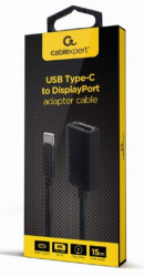 Gembird A-CM-DPF-02 USB type-C to DisplayPort adapter cable, 4K, 15 cm, black - Img 2