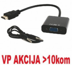 Gembird A-HDMI-VGA-03 HDMI to VGA + AUDIO adapter cable, single port, black (altA-HDMI-VGA-06)479 - Img 5