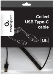 Gembird CC-USB2C-AMCM-6 spiralni USB 2.0 AM na USB-C kabl, 1.8 m, black - Img 2
