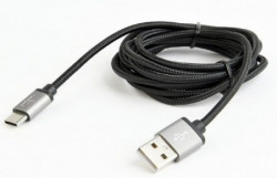 Gembird cotton braided type-C USB cable with metal connectors, 1.8 m, black CCB-mUSB2B-AMCM-6 - Img 4
