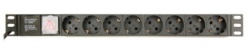  Gembird EG-PDU-014-C14 C14 Produzni kabl sa zastitom 8 uticnica 10A, PDU 1U, aluminium, 3m-3