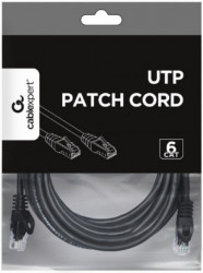 Gembird PP6U-5M/BK mrezni kabl, CAT6 UTP patch cord 5m black - Img 1