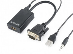 Gembird VGA to HDMI and audio cable, single port, black WITH AUDIO A-VGA-HDMI-01 - Img 3