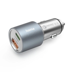 Hama brzi auto punac 1xusb-c pd,1xusb-a qc, 38 w, metal ( 201639 )