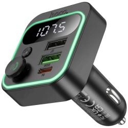 Hoco. fm modulator,bluetooth,12/24v,2xusb-,pd,qc30,20w - e85 tiger-6