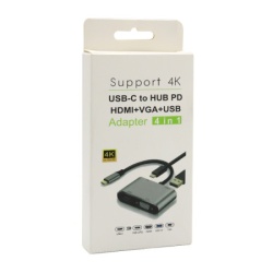 Hub type-c to hdmi+vga+type c+usb3.0 (4 u 1) ( HUB76 )-2