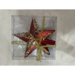 Icy top, vrh za novogodišnju jelku, crvena, 20cm ( 780350 )