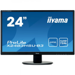 Iiyama 24" 1920x1080, AMVA panel, 250cdm2, 4ms, VGA, DisplayPort, HDMI, USB-HUB, Speakers (23,8"VIS) monitor ( X2483HSU-B3-D )