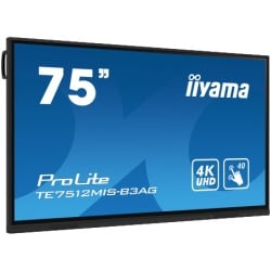 Iiyama prolite te7512mis-b3ag 75" interactive 4k uhd touchscreen 840 x 2160 ips 1200:1 8ms 40, 5pt writing iiware 10 (android os 11) ( TE75-4