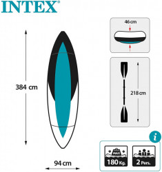 Intex kajak dvosed 384 x 94 x 46cm Excursion Pro Kayak ( 68309 ) - Img 4