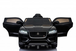 Jaguar F-Race Licencirani auto na akumulator sa kožnim sedištem i mekim gumama - Crni - Img 6