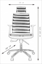 Kancelarijska radna stolica FA-672 od mesh platna - Crna - Img 5