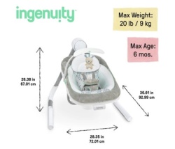 Kids ii  12058 ingenuity ljuljaska anyway sway™  spruce™ 0-9m (max 9kg) ( SKU12058 ) -2