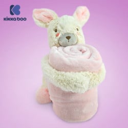 KikkaBoo bebi ćebence sa plišanom igračkom 70x100 Rabbits in Love ( KKB50117 )