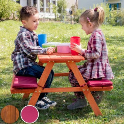 Kinder home ba[tenska garnitura za baštu dečiji sto za piknik sa klupama i mekim jastucima ( C089 ) - Img 6