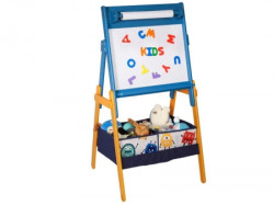 Kinder home dečija drvena tabla sa magnetima na postolju, za učenje, crtanje i skladištenje plavo-žuta ( TF6057 ) - Img 2