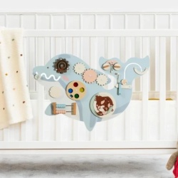 Kinder Home Dečija drvena tabla za aktivnosti delfin za zid, montesori brod ( HL006 )