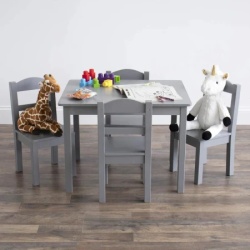 Kinder Home dečiji sto sa 4 stolice – drveni dečiji sto za igru i učenje, sivi set ( TF-6645-G )-8