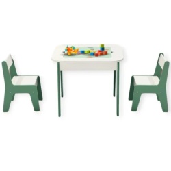 Kinder home dečiji sto sa stolicama 4 u 1 - 2 vrha,tabla i vrh za slaganje lego konstrukotora ( TF-6808 )-8