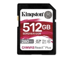 Kingston SDR2V6/512GB class 10 HD/2K/4K 280Mbs/150MBs SD Card 512GB