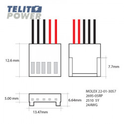 Konektor Molex 22-01-3057, 2695-05RP 24AWG ( P-2332 ) - Img 2