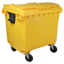 Kontejner za otpatke 1100 litara - Ravan poklopac - Žuti