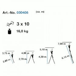 Krause corda trodelne aluminijumske merdevine 3x10 - 6,15m ( 1293 )  - Img 2