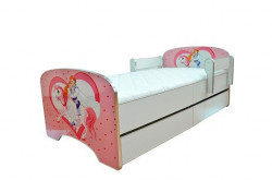 Krevet za decu Pink Princess sa dve fioke 160*80 cm- model 803 - Img 3