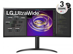 LG 34"/IPS,21:9,zakrivljen/3440x1440/60Hz/5ms GtG/HDMIx2,DP,USB/visina/VESA/crna monitor ( 34WP85CP-B.AEU ) - Img 1