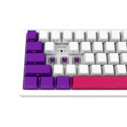 Lorgar Wireless mechanical gaming keyboard Pro, 2.4 GHz, Toxic Purple switches, white red purple ( LRG-KBP70MW-WH-US ) -8