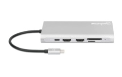 Manhattan 130660 12in1 USB-C - 3xHDMI/4xUSB/LAN/CR/PD 100W Docking station -7